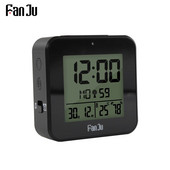 FanJu FJ3533 LED digitaalne äratuskell kahe häirega temperatuuri niiskusmõõturiga lauakellad taustvalgustuse DCF funktsiooniga
