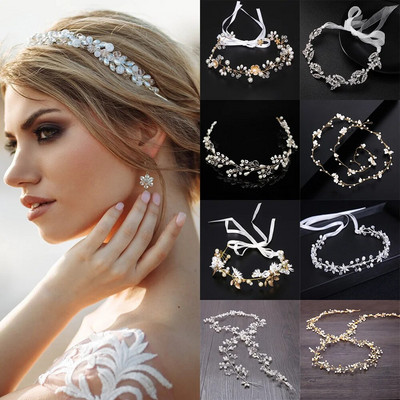 Perle Strasuri Femei Bentiță Nuntă Accesorii pentru păr pentru femei Mireasă Tiara Bentita Bijuterii pentru păr de culoare argintie Bentita Cadouri