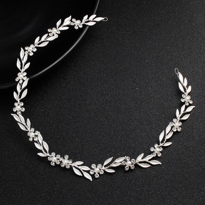 Γυναικεία μαργαριταρένια στρας Αξεσουάρ μαλλιών γάμου για γυναίκες Bride Tiara Headband Κοσμήματα για τα μαλλιά Ασημί χρώμα Δώρα για τα μαλλιά