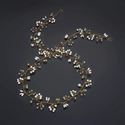 Γυναικεία μαργαριταρένια στρας Αξεσουάρ μαλλιών γάμου για γυναίκες Bride Tiara Headband Κοσμήματα για τα μαλλιά Ασημί χρώμα Δώρα για τα μαλλιά