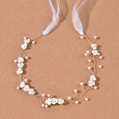 Γυναικεία μαργαριταρένια στρας Αξεσουάρ μαλλιών γάμου για γυναίκες Bride Tiara Headband Κοσμήματα για τα μαλλιά Ασημί χρώμα Δώρα για τα μαλλιά