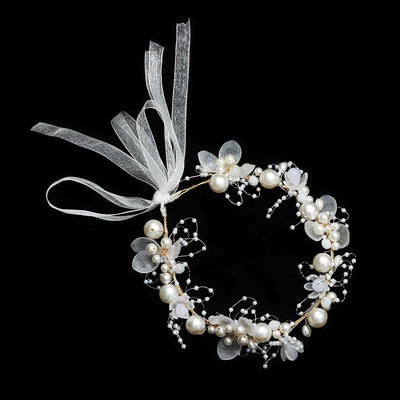 Γυναικεία μαργαριταρένια στρας Αξεσουάρ μαλλιών γάμου για γυναίκες Bride Tiara Headband Κοσμήματα για τα μαλλιά Ασημί χρώμα Δώρα για τα μαλλιά