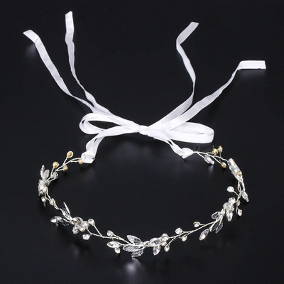 Γυναικεία μαργαριταρένια στρας Αξεσουάρ μαλλιών γάμου για γυναίκες Bride Tiara Headband Κοσμήματα για τα μαλλιά Ασημί χρώμα Δώρα για τα μαλλιά