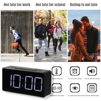 Ηλεκτρονικό Ξυπνητήρι επιτραπέζιου USB LED Ψηφιακό Μίνι Φοιτητικό Ρολόι Καθρέφτης κομοδίνο Ρολόι μέτρησης θερμοκρασίας Επιτραπέζια ρολόγια