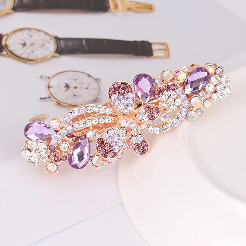 Modna šarena proljetna ukosnica Ukosnica za žene Dame Sjajni svadbeni nakit od kristalnog kamenčića Ukosnica u korejskom stilu