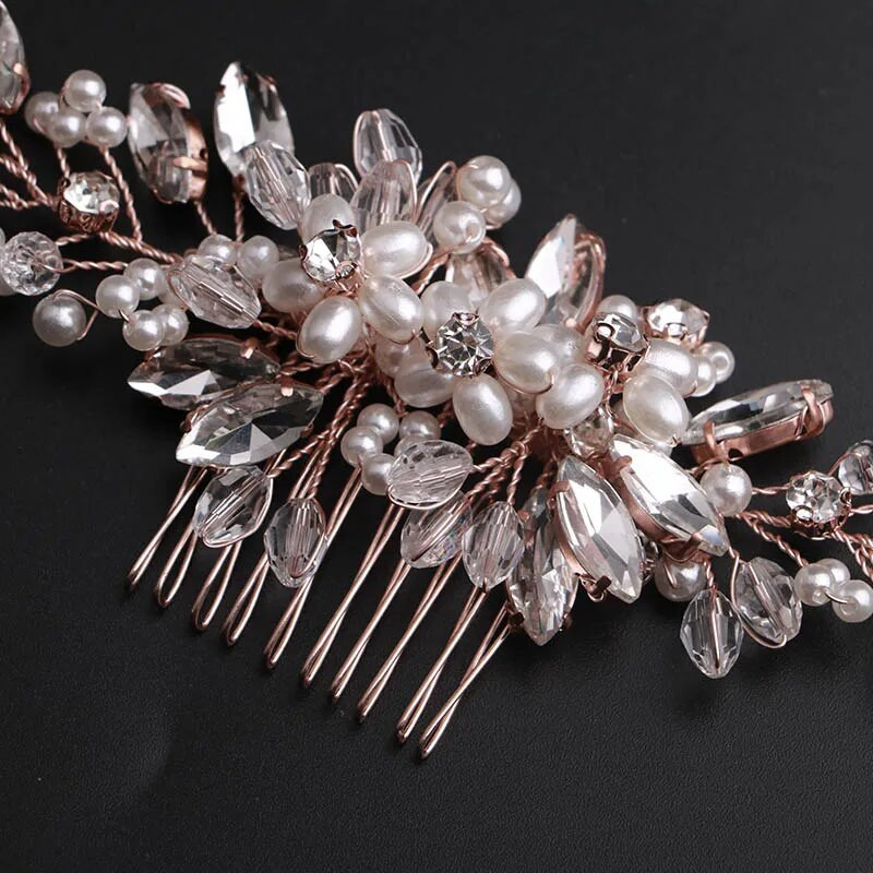 Χτένισμα με χάντρες Τιάρες Νύφης για Γυναικείες Πιρούνι Πιρούνι Περλ Φουρκέτα Ένθετο Πλαϊνή καρφίτσα Γούρι Γάμου Αξεσουάρ Μαλλιά Κόσμημα Κεφαλής