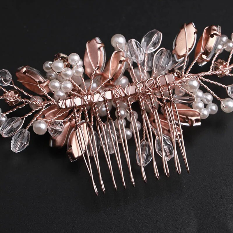Χτένισμα με χάντρες Τιάρες Νύφης για Γυναικείες Πιρούνι Πιρούνι Περλ Φουρκέτα Ένθετο Πλαϊνή καρφίτσα Γούρι Γάμου Αξεσουάρ Μαλλιά Κόσμημα Κεφαλής