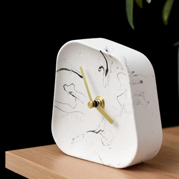 Σκανδιναβική διακόσμηση Αξεσουάρ σπιτιού σε σχήμα γεωμετρίας Επιτραπέζιο ρολόι από τσιμέντο Διακόσμηση επιφάνειας εργασίας Mute Concrete Μικρό ρολόι γραφείου