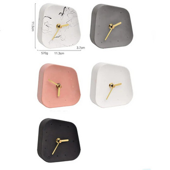 Σκανδιναβική διακόσμηση Αξεσουάρ σπιτιού σε σχήμα γεωμετρίας Επιτραπέζιο ρολόι από τσιμέντο Διακόσμηση επιφάνειας εργασίας Mute Concrete Μικρό ρολόι γραφείου