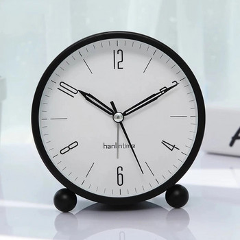 Творчески будилник Светещ тих модерен минималистичен метален часовник Декорация на маса за спалня