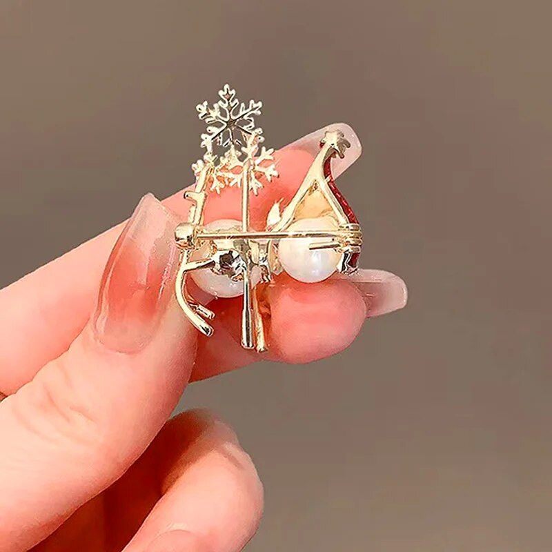 Täielik Rhinestone jõulude lumehelves pross naistele Unisex emailiga lumememme prossid Pin Festival uusaasta ehted kingitused