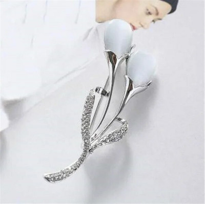 Broševi s cvijetom ruže, broš od opalnog kamena, vještački dijamant za žene Igle za odijelo Modna odjeća Vjenčani nakit Accesorios Mujer Pokloni