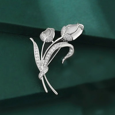 Broševi s cvijetom ruže, broš od opalnog kamena, vještački dijamant za žene Igle za odijelo Modna odjeća Vjenčani nakit Accesorios Mujer Pokloni