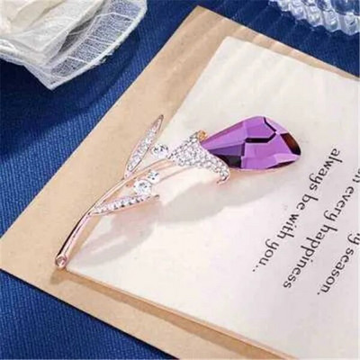 Broševi s cvijetom ruže, broš od opalnog kamena, vještački dijamant za žene Igle za odijelo Modna odjeća Vjenčani nakit Accesorios Mujer Pokloni