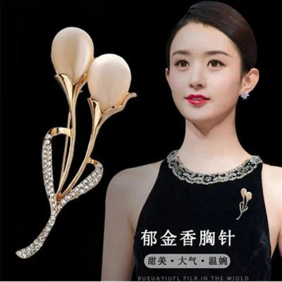 Broševi s cvijetom ruže, broš od opalnog kamena, vještački dijamant za žene Igle za odijelo Modna odjeća Vjenčani nakit Accesorios Mujer Pokloni