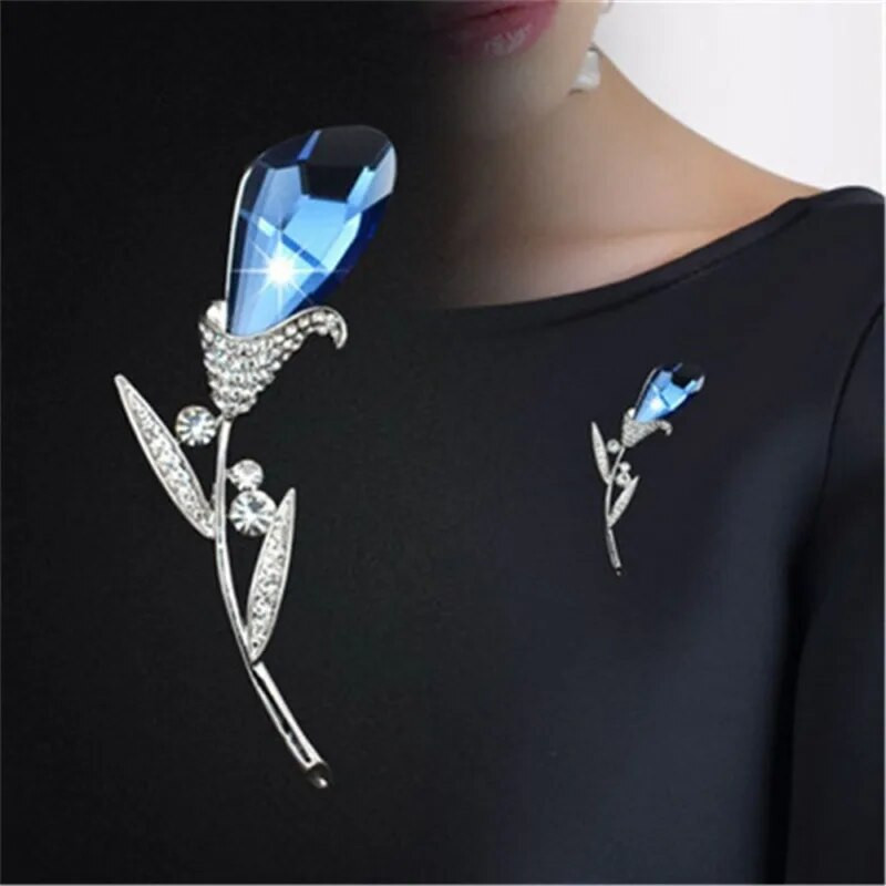 Broševi s cvijetom ruže, broš od opalnog kamena, vještački dijamant za žene Igle za odijelo Modna odjeća Vjenčani nakit Accesorios Mujer Pokloni