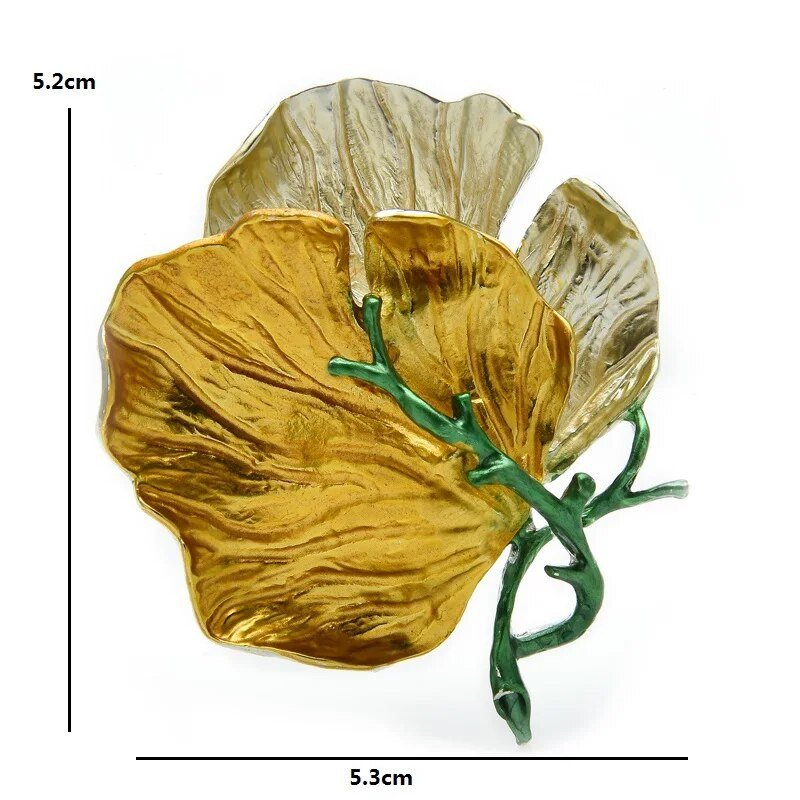 Wuli&baby Big Leaves Καρφίτσες για Γυναικείες Σμάλτο Τρίχρωμες Καρφίτσες Γραφείου για πάρτι Δώρα