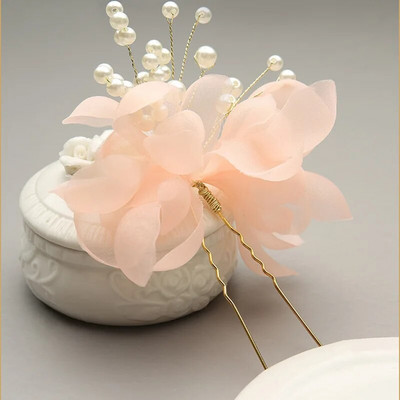 Ukosnice za vjenčanje u obliku slova U Ukras za glavu za mladenke Mrežasti cvijet Ukosnice za kosu Biser Ženski dodaci za kosu za vjenčanje Nakit za pokrivala za kosu za mladenke