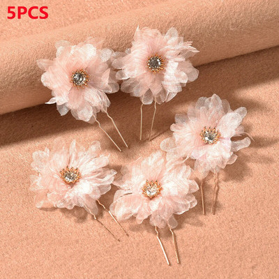 Ukosnice za vjenčanje u obliku slova U Ukras za glavu za mladenke Mrežasti cvijet Ukosnice za kosu Biser Ženski dodaci za kosu za vjenčanje Nakit za pokrivala za kosu za mladenke