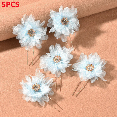 Ukosnice za vjenčanje u obliku slova U Ukras za glavu za mladenke Mrežasti cvijet Ukosnice za kosu Biser Ženski dodaci za kosu za vjenčanje Nakit za pokrivala za kosu za mladenke