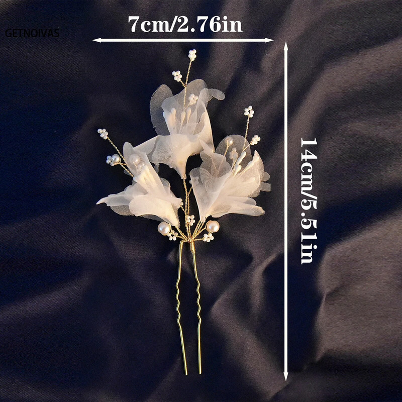 Ukosnice za vjenčanje u obliku slova U Ukras za glavu za mladenke Mrežasti cvijet Ukosnice za kosu Biser Ženski dodaci za kosu za vjenčanje Nakit za pokrivala za kosu za mladenke