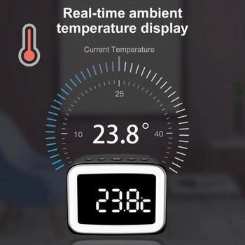 60% καυτές εκπτώσεις!! BT511 Ασύρματο Bluetooth 5.0 ηχεία συσκευή αναπαραγωγής μουσικής επιτραπέζιο ξυπνητήρι καθρέφτης μακιγιάζ