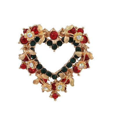 Jõulupuu prossid naistele Mehed Naine Rhinestone Jõulud emailiga punane müts ja kindad nööpnõelad Moeehted Talvemantel Müts Prossid