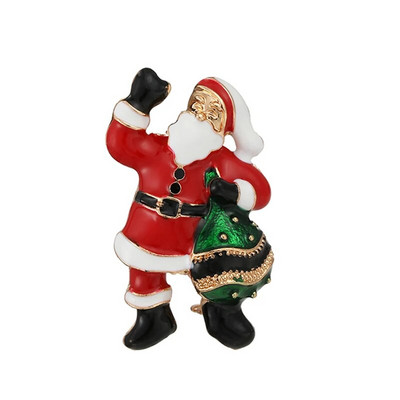 Jõulupuu prossid naistele Mehed Naine Rhinestone Jõulud emailiga punane müts ja kindad nööpnõelad Moeehted Talvemantel Müts Prossid