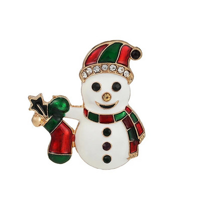 Jõulupuu prossid naistele Mehed Naine Rhinestone Jõulud emailiga punane müts ja kindad nööpnõelad Moeehted Talvemantel Müts Prossid