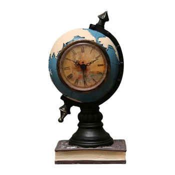 Χρήσιμο επιτραπέζιο ρολόι Ανθεκτικό ρολόι Στολίδι Εκλεκτής κατασκευής Διακοσμητικό Vintage σχήμα σφαίρας Τραπέζι Κουμπαράς