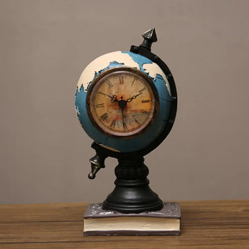 Полезен настолен часовник Издръжлив часовник Орнамент с фина изработка Декоративна ретро касичка с форма на глобус