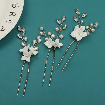 2 komada biserne ukosnice u obliku slova U, kopče za kosu, zlatne igle sa strane, modne kristalne tijare za djevojke, vjenčanice, nakit za kosu, vjenčani dar