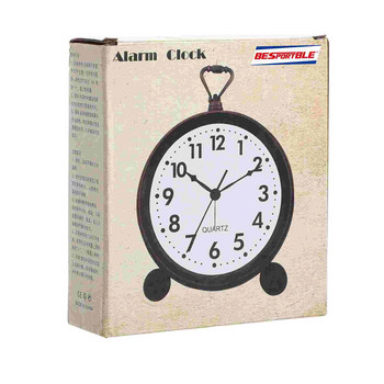 Μεταλλική διακόσμηση Ρολόι Ξυπνητήρι Επιτραπέζιο Ρολόι Vintage Στυλ Επιτραπέζιο Διακοσμητικό Αθόρυβο ρολόι χωρίς τικ