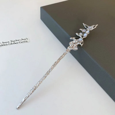 Vintage Rose Hair Sticks Plaukų drabužiai moterims Paprasta Gėlė Juoda Raudona Plaukų segtukai Plaukų lazdelės Diskinės plaukų lazdelės Galvos apdangalai Papuošalai