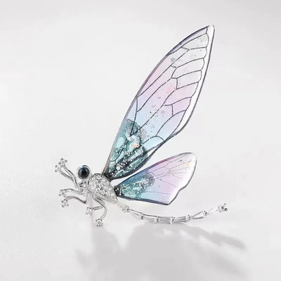 2023. aasta vanaaegne naiste kristallprossid Dragonfly märginõel, tsirkoonist elegantne salli krae nööpnõelad pulmade kontoripeo ehted, kingitus