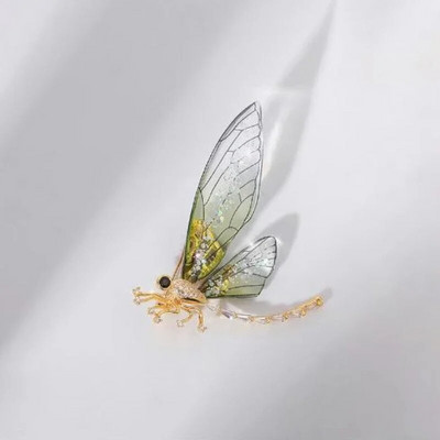 2023. aasta vanaaegne naiste kristallprossid Dragonfly märginõel, tsirkoonist elegantne salli krae nööpnõelad pulmade kontoripeo ehted, kingitus