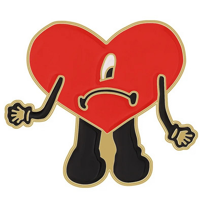 Animacinis filmas raudonas meilės emalis sagė širdies formos lėlė Juokingi lydinio segtukai Ženkliukas Saldus papuošalas dovana draugams