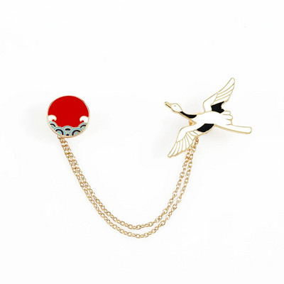 Armsad Hiina stiilis emailnõelad Lucky paberist kraana prossid naistele Sõbrad Mood Loomamärk Seljakott Revääriti Ehted Kingitus