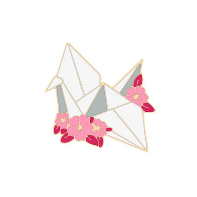 Armsad Hiina stiilis emailnõelad Lucky paberist kraana prossid naistele Sõbrad Mood Loomamärk Seljakott Revääriti Ehted Kingitus