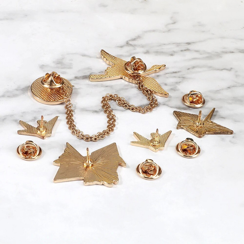 Armsad Hiina stiilis emailnõelad Lucky paberist kraana prossid naistele Sõbrad Mood Loomamärk Seljakott Revääriti Ehted Kingitus