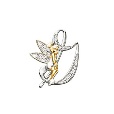 Nauja metalinė prabangi angelo raidė sagė moterims vyriškų krištolų krištoliniai angliškai abėcėlės smeigtukai Mieli papuošalai priedai Kalėdų dovana