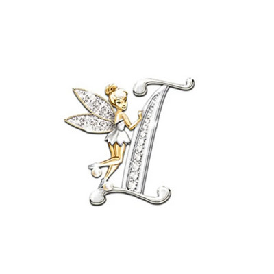Nauja metalinė prabangi angelo raidė sagė moterims vyriškų krištolų krištoliniai angliškai abėcėlės smeigtukai Mieli papuošalai priedai Kalėdų dovana
