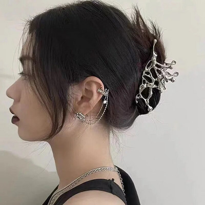 2022. aasta punk metallist juukseklambri nišš disain, metallist tuule tunnetus, suur haardeklamber Sense of Light Luksuslik hai klamber