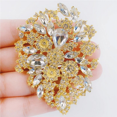 Rhinestones pāvs saktas sieviešu luksusa apģērbu aksesuāri Eleganta banketu kāzu rotaslietas sieviešu piespraudes