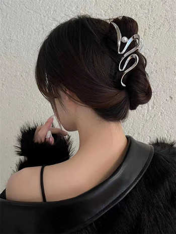 Перлени метални големи нокти за коса Неправилна извивка за жени Момиче Модерни пънк парти бижута Подарък 2023 НОВО INS Аксесоари за коса
