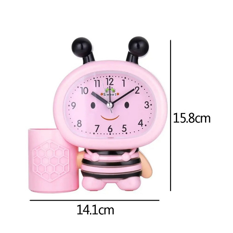 Kvaliteetne multifunktsionaalne õpilase kingitus armas lauaarvuti hoiukarp äratuskell pliiatsipott mesilase pliiatsihoidja