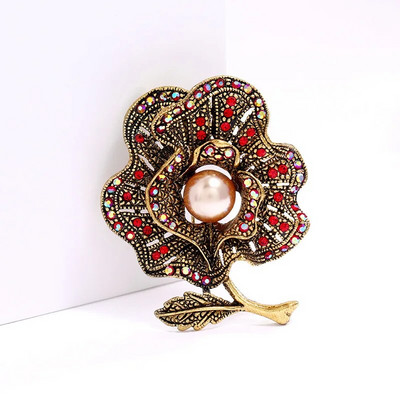 Ženski Elegantni veliki puni kristalni cvijet Luksuzni broševi Bedževi Dama Ležerna zabava Banket Sjajni butik igle Dodaci Corsage