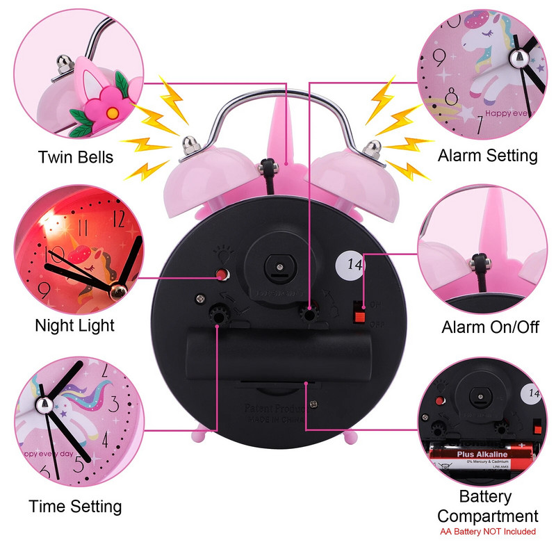 Armsad kommid, värvilised ükssarvik konnakull, äratuskell õpilastele mõeldud äratuskell voodikoha taimer Kodukaunistus sünnipäevaks lastele kingitus lastele