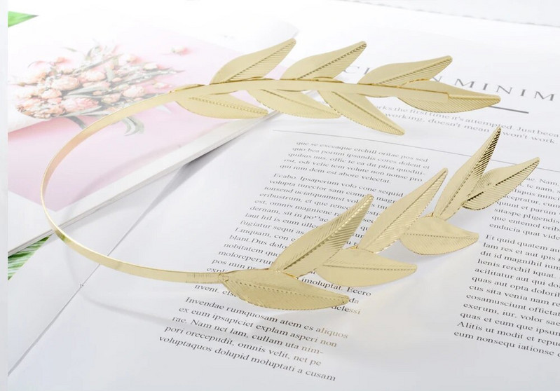 Vintage unikaalne kullavärvi lehtede peapael Pulmajuukse aksessuaarid Juuksepaelad Tiaara krooniga pruudiehted naistele India peaehe