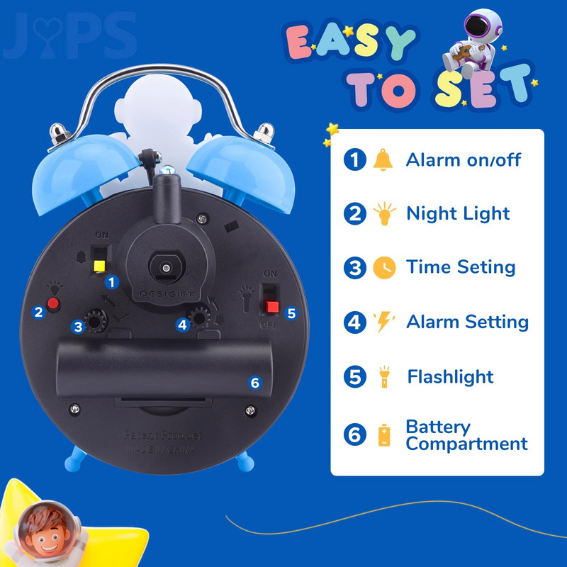 Astronautide lastele äratuskell voodi ääres lauakellad äratuskell kaasaskantav lastele lauakell Kodukaunistus, kingitused lastele